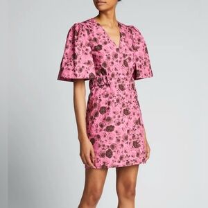 Ganni Pink and black Floral Dress